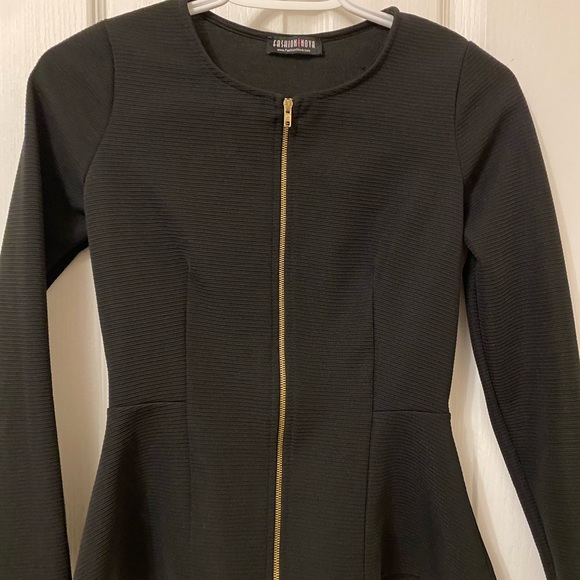 Black peplum fashion nova shirt/jacket size small - Picture 3 of 3
